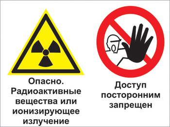 Кз 35 опасно - радиоактивные вещества или ионизирующее излучение. доступ посторонним запрещен. (пластик, 600х400 мм) - Знаки безопасности - Комбинированные знаки безопасности - ohrana.inoy.org