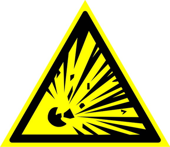 W02 взрывоопасно (пластик, сторона 200 мм) - Охрана труда на строительных площадках - Знаки безопасности - ohrana.inoy.org